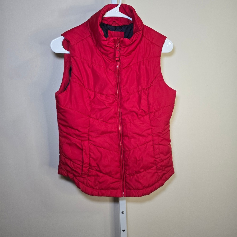 Aeropostale Kids Red Puffer Vest Quilted Full Zip Sleeveless Jacket sz M